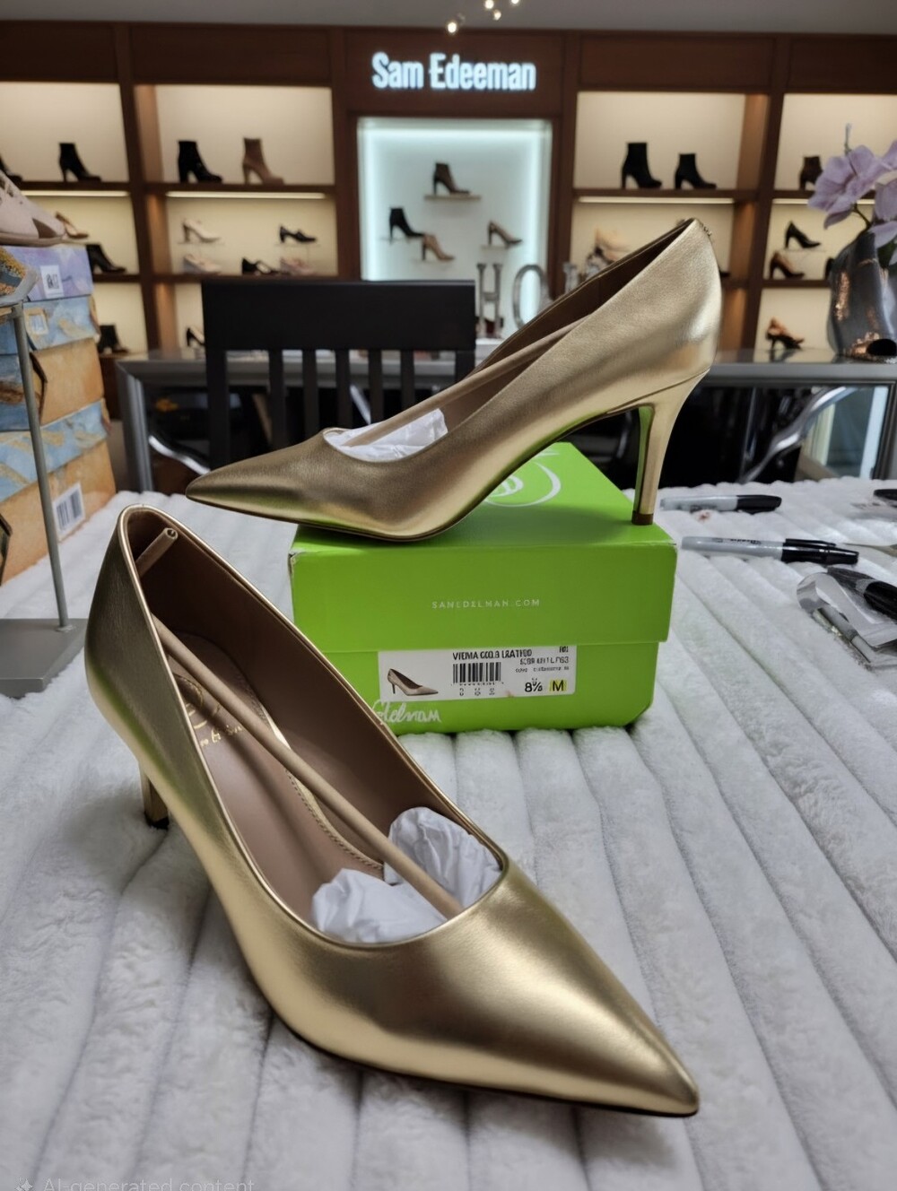 SAM EDELMAN VIENNA GOLD LEATHER PUMPS HEELS WOMEN'S SZ 8.5 M $175